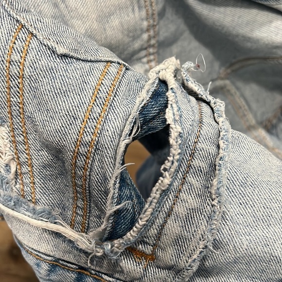 Vintage Levi’s Orange Tab Distressed Jean Trucker Jacket Size S - Picture 10 of 11